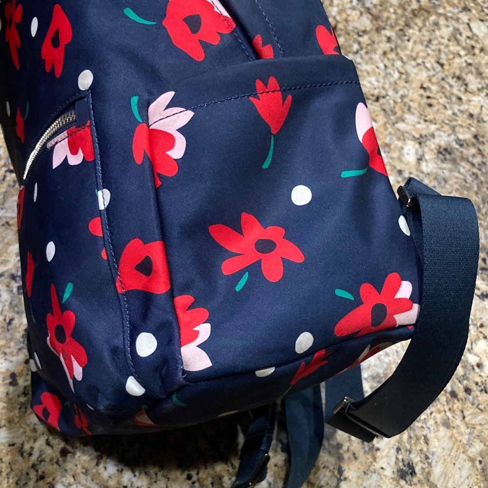 kate spade navy floral polka dot backpack - Picture 13 of 16